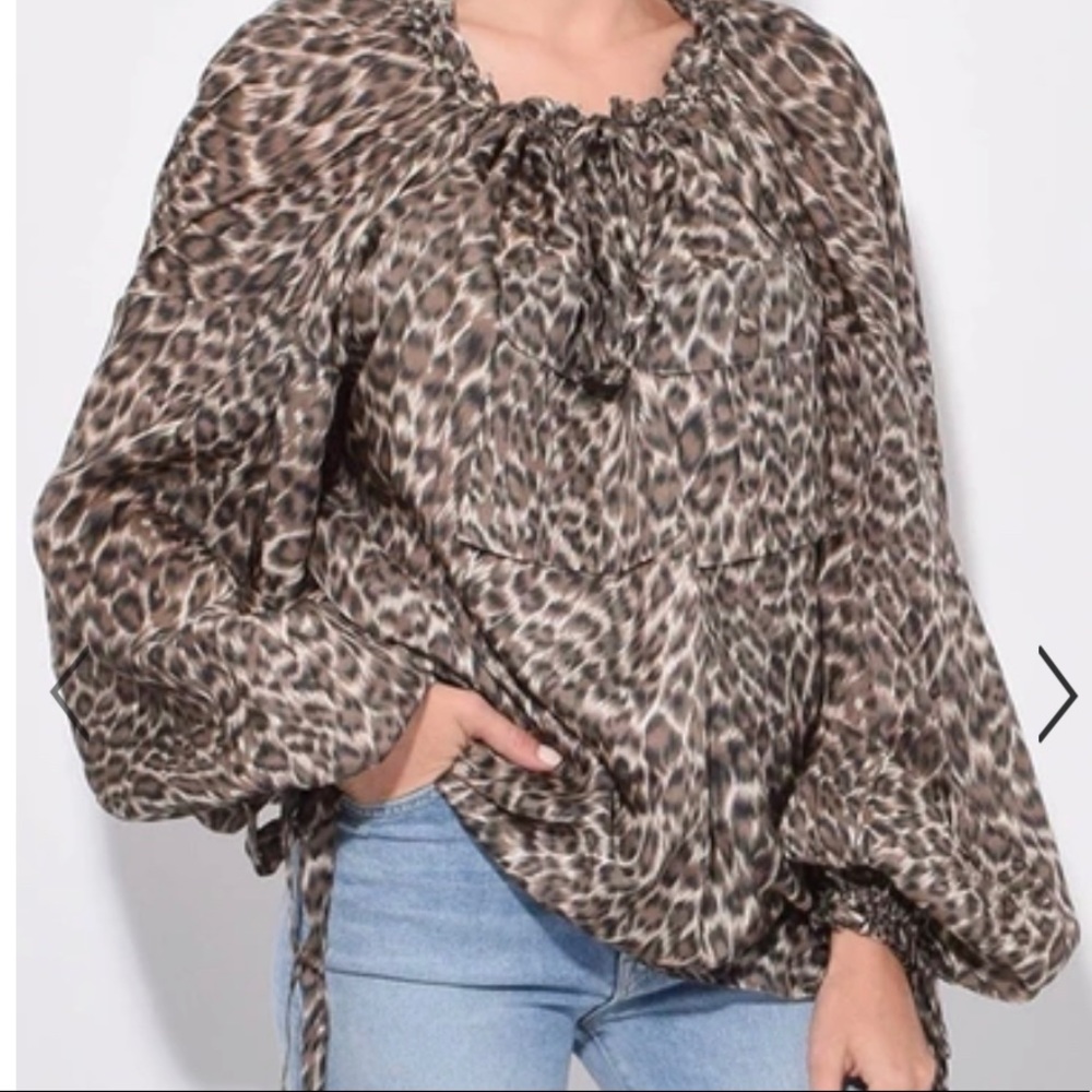 Zimmermann Suraya Silk Pocket Blouse in Khaki Leopard